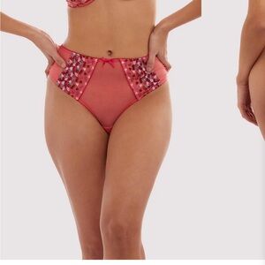 Playful Promises Cherry Hearts Embroidered High Waisted Thong NWT Size 20